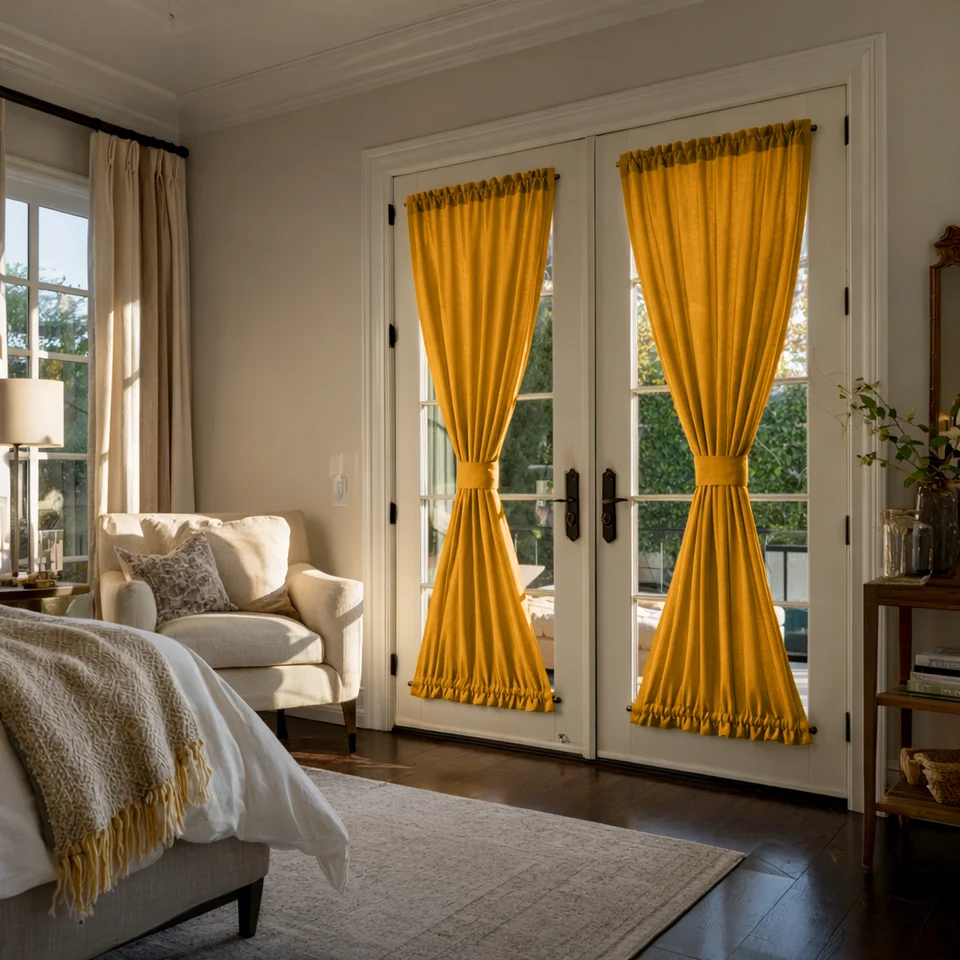 Mustard Yellow Door Curtains