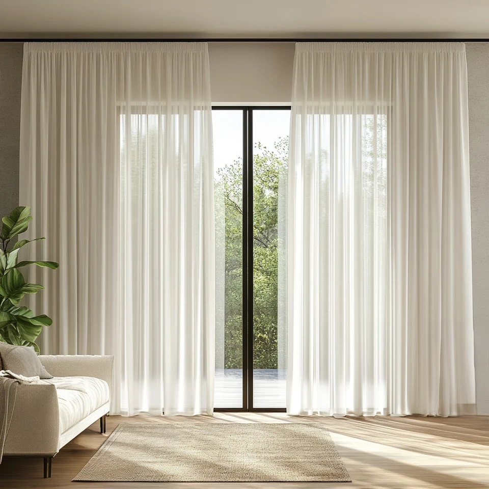 Pencil Pleat Voile Villa Curtains