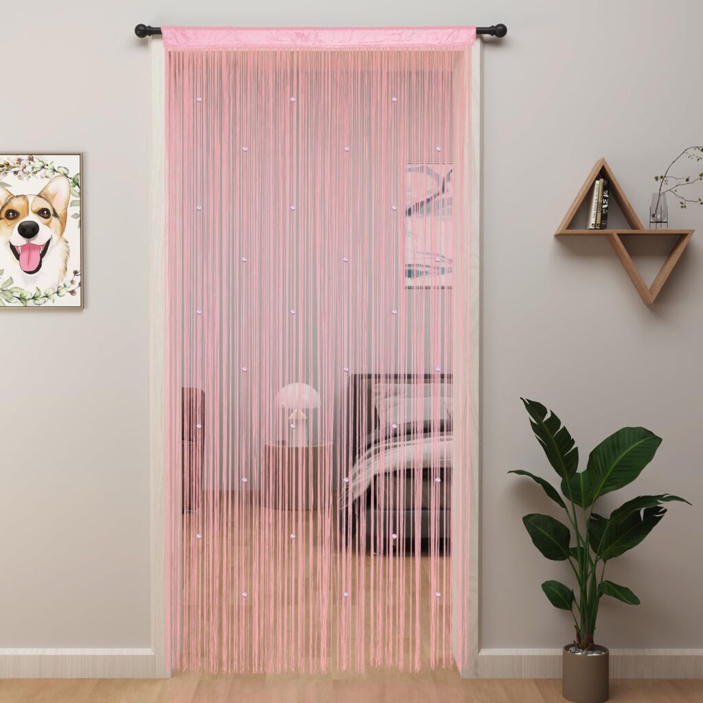 Pink Beaded Curtains