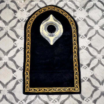 Round Black Stone Prayer Mats