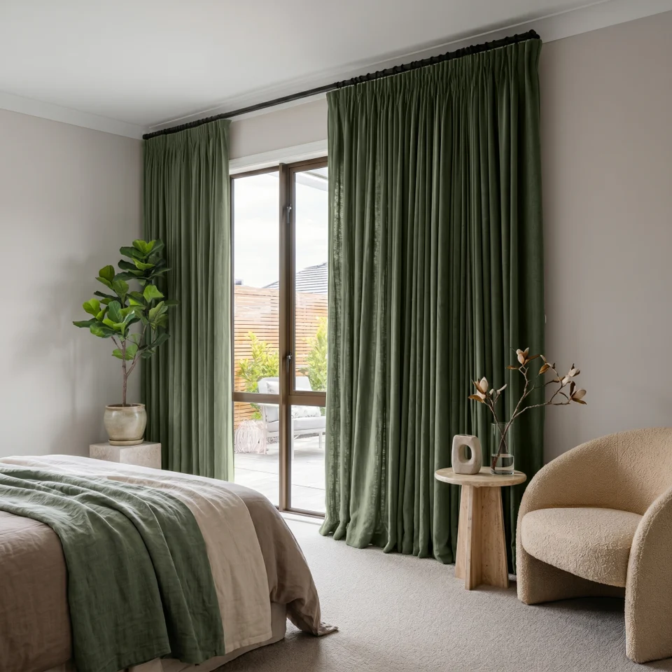 Sage Green Cotton Curtains