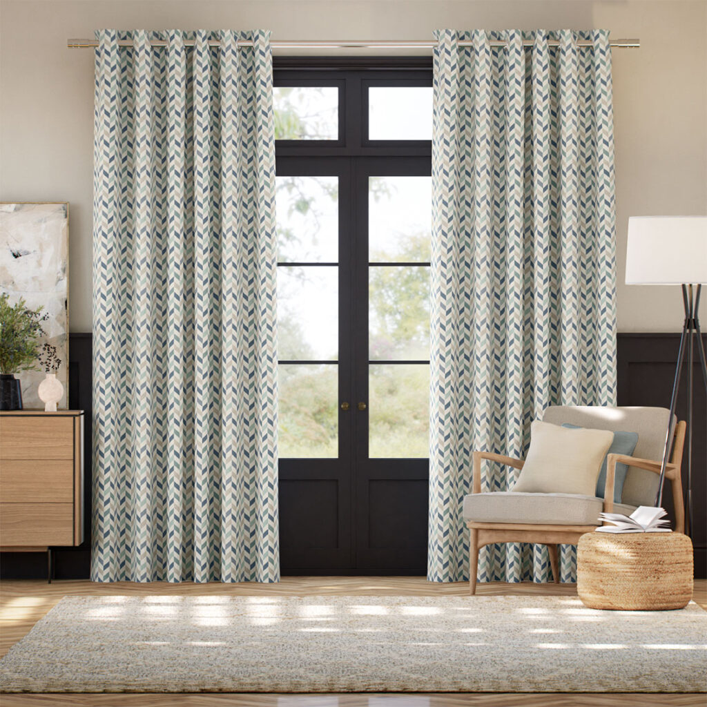 Seafoam Natural Textured Curtains