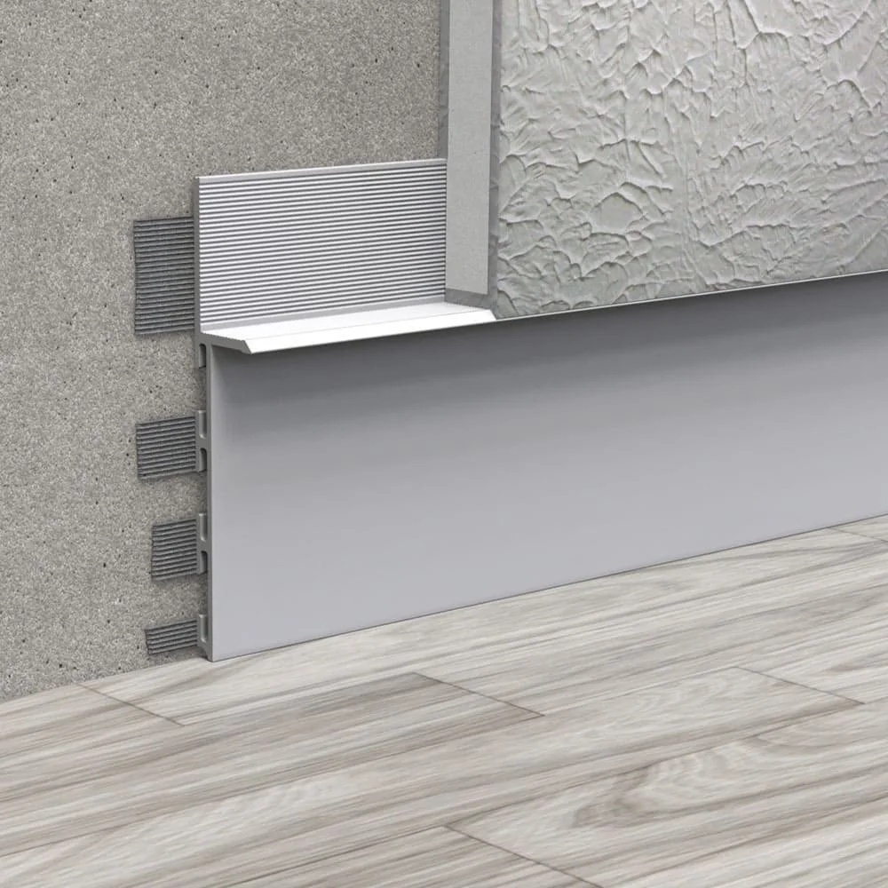 Silver Recessed Shadow Gap Skirting