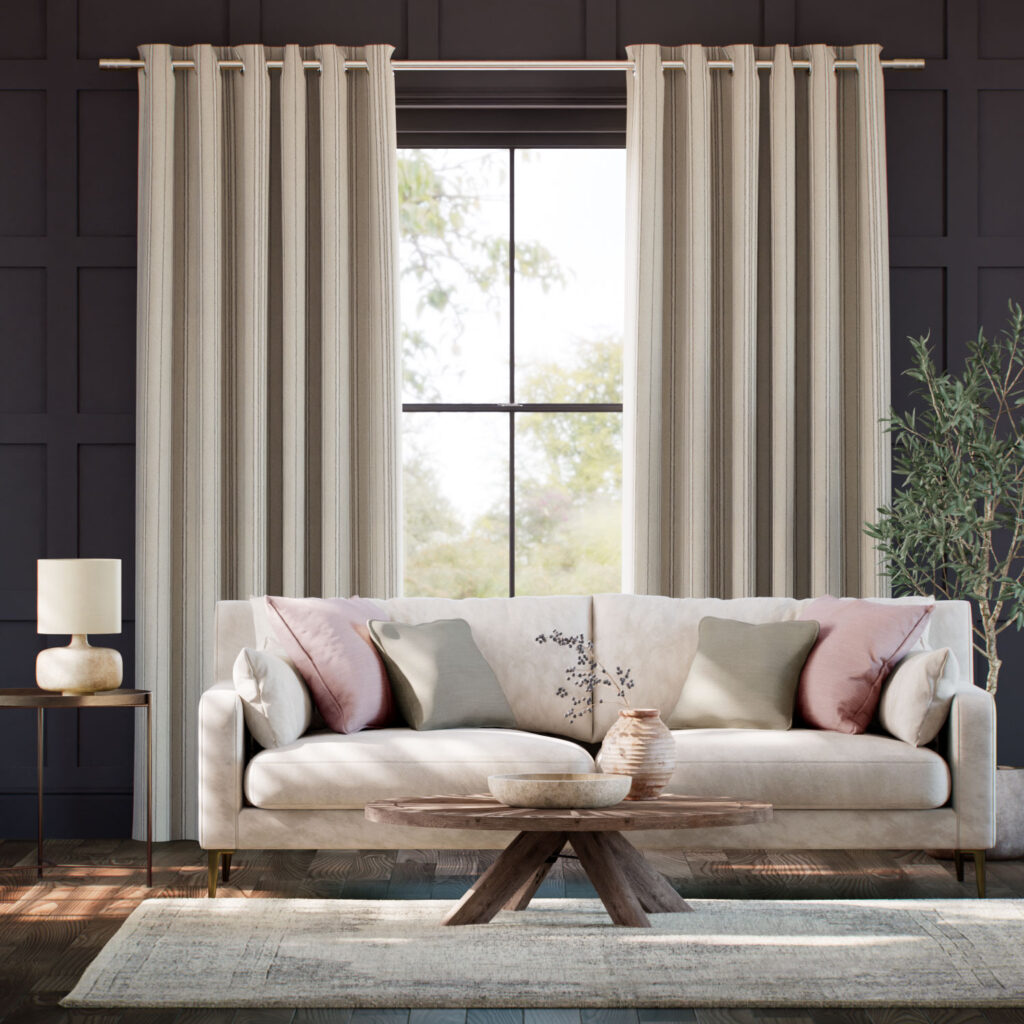 Taylor Latte Stripe Curtains