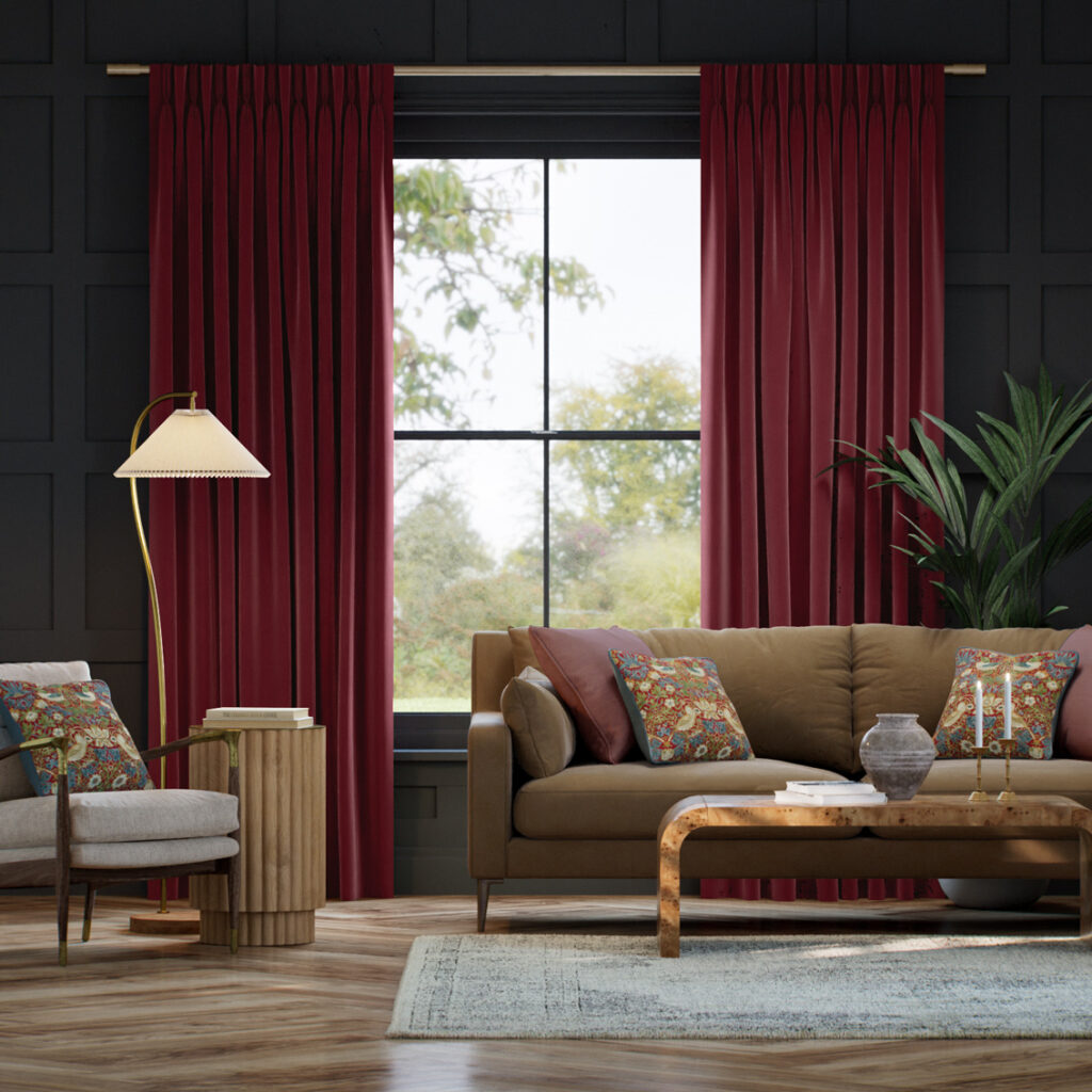 Velvet Ruby Red Curtains