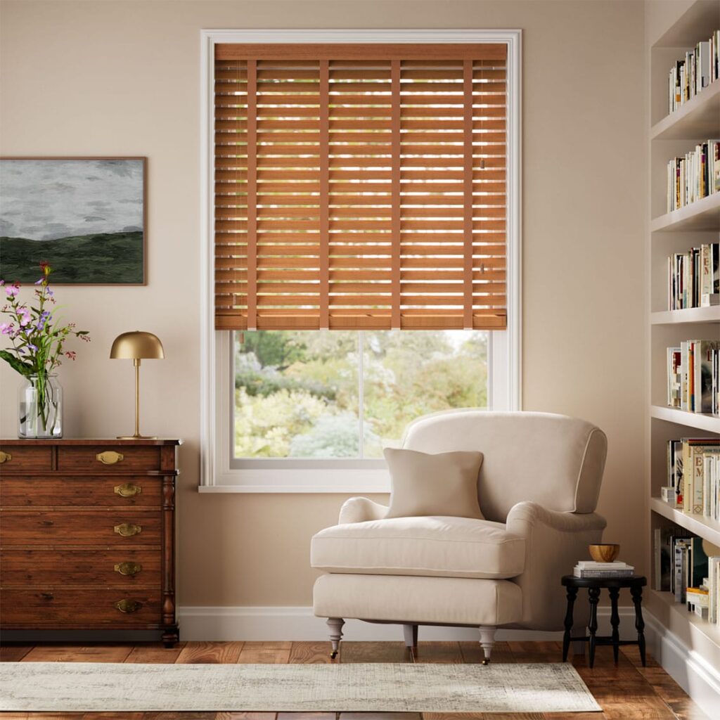 Warm Oak Faux Wood Blinds
