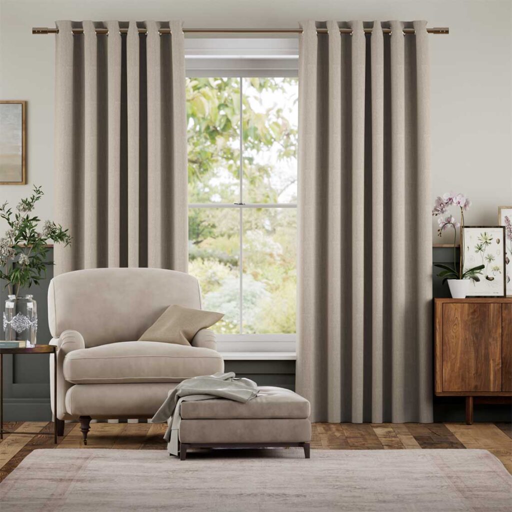 Warm Stone Eyelet Curtains