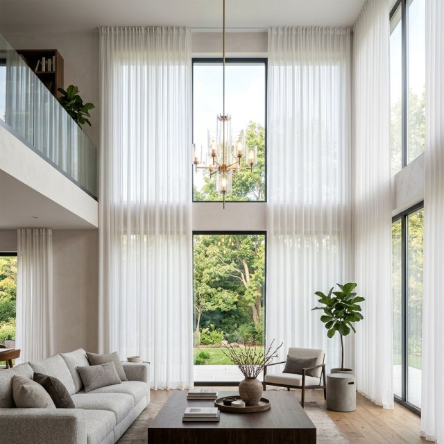 White Chiffon Sheer Voile Curtain
