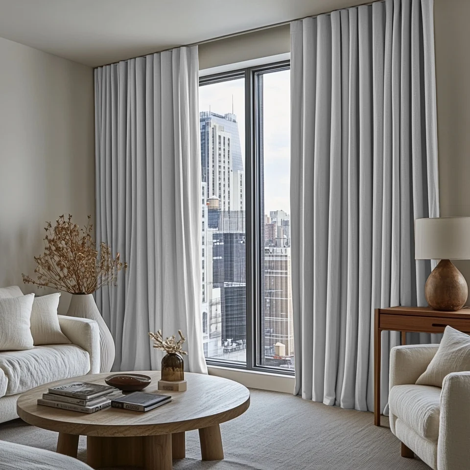 White Linen Thermal Curtains